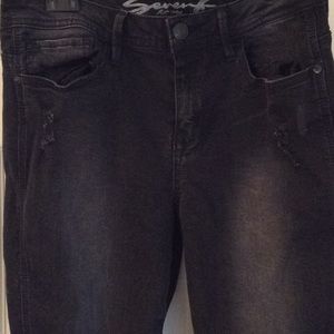 Mid rise Black Ripped Jeans Leggings